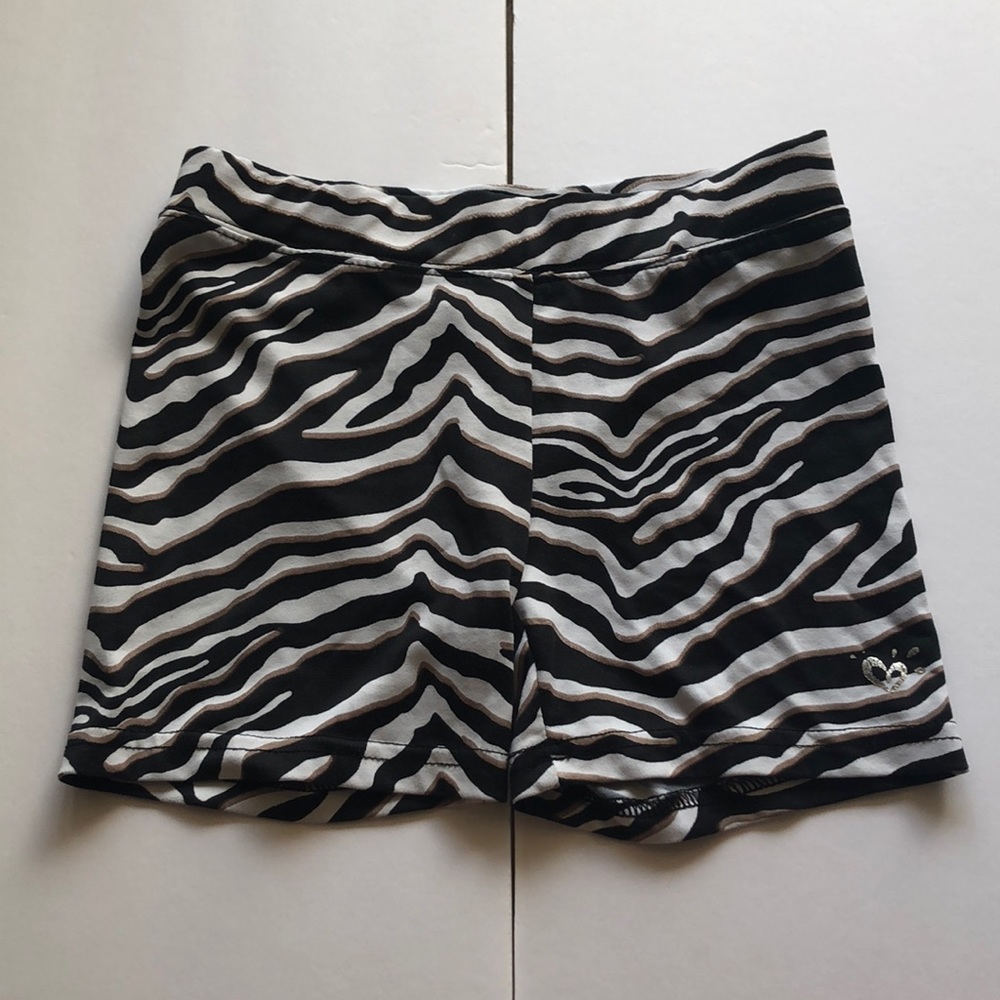 justice zebra print spandex shorts